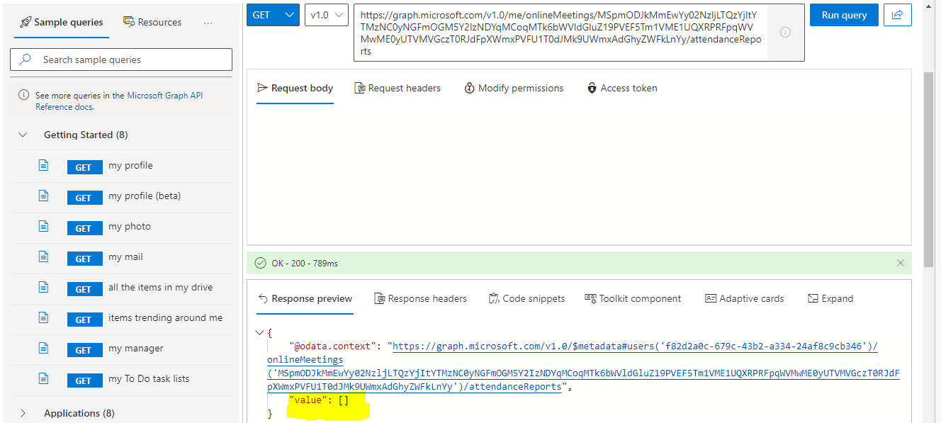 The Array Perimentator Should Not Be Empty MSGraph