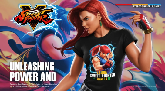 laura street fighter 5 earth shirt