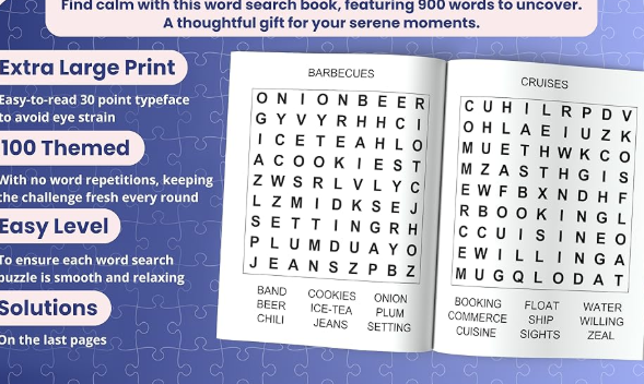 Large print word finds